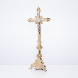 Krzyż ołtarzowy mosiężny 75 cm